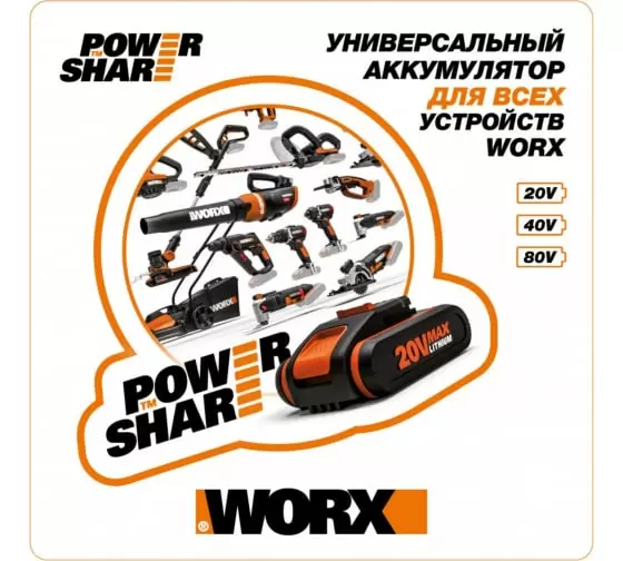 Угловая бесщеточная аккумуляторная шлифмашина WORX 125 мм (6)