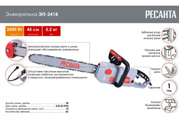 Электропила Ресанта ЭП-241802