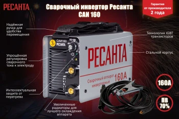Инверторный сварочный аппарат Ресанта САИ 1602