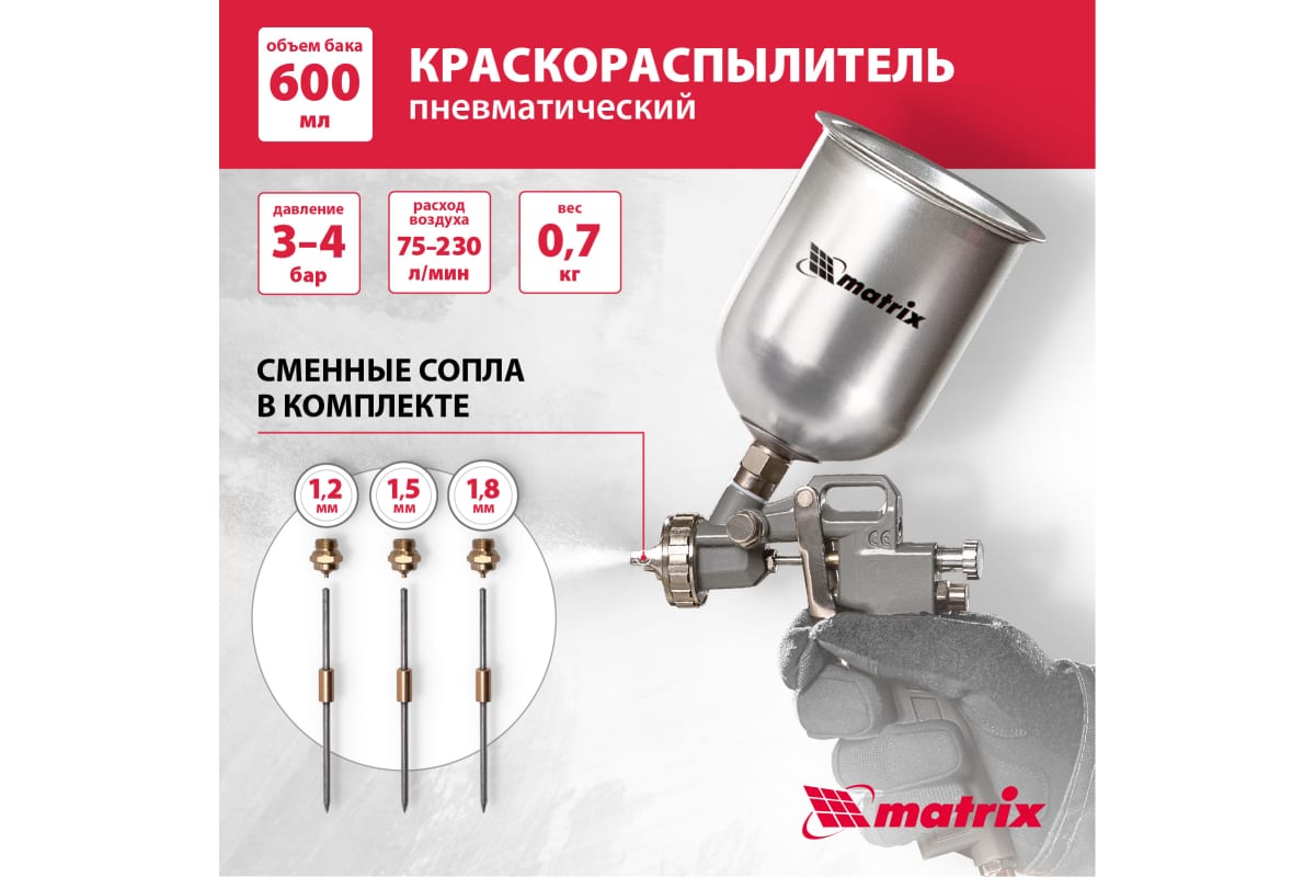Пневматический краскораспылитель MATRIX 57314 17
