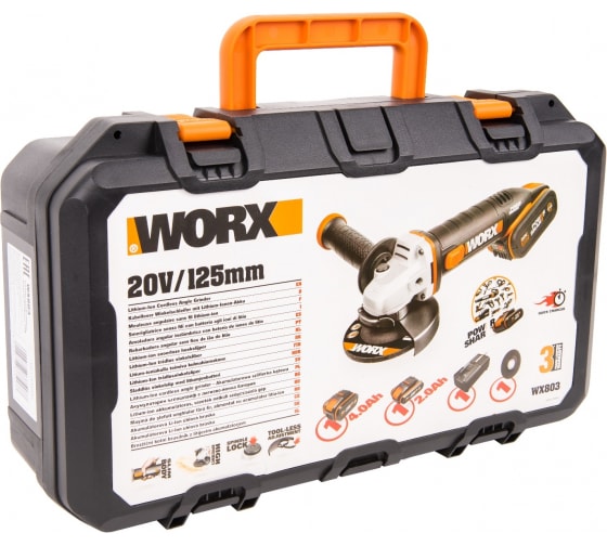 Аккумуляторная угловая шлифмашина WORX WX803 (6)