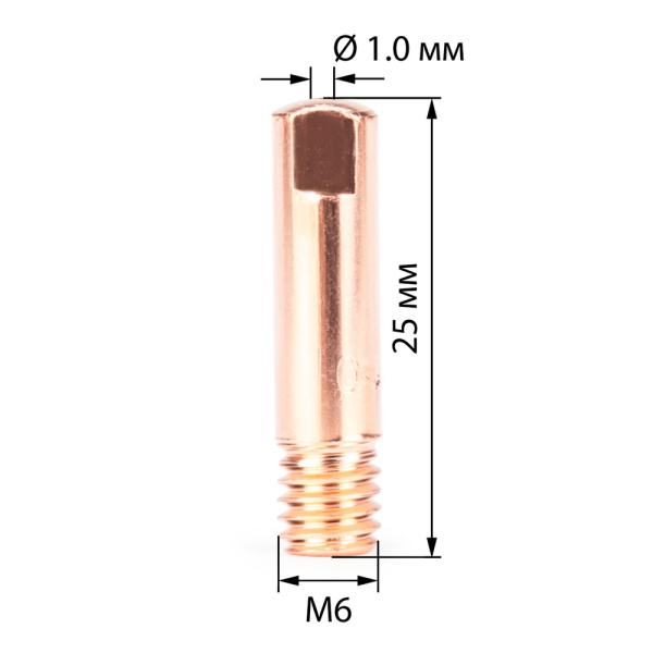 Наконечник VARTEG М6х25х1.0 прямой  (AL) (141.0006/MD0009-60)