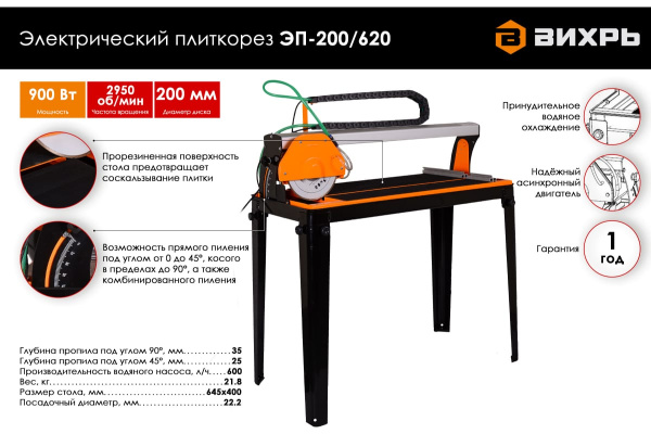 Электрический плиткорез Вихрь ЭП-2002